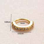 Gold color / 1 Piece Simple Series  Copper Gold Color Zircon Women's Hoop Earrings Picture4